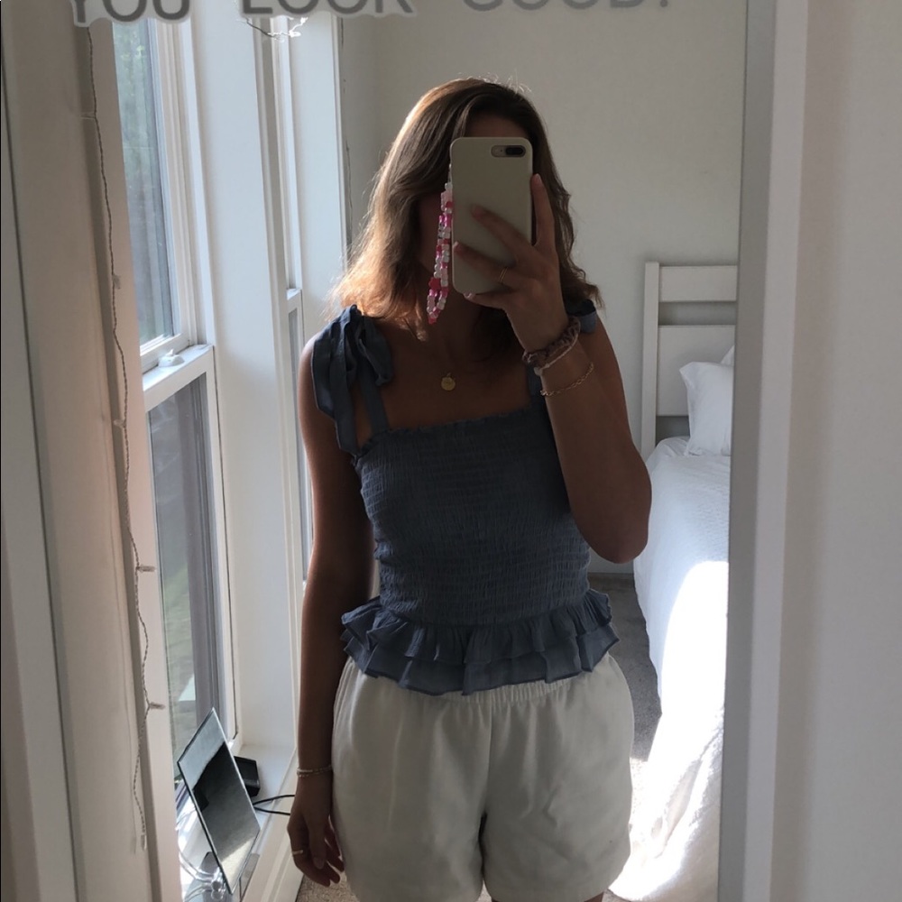 NEW blue tie straps princess polly tank top - Picture 6 of 12